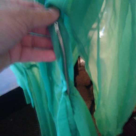 VGE-50s-Dress-Mint-Green-Nylon-Chiffon-LRGE 10-12 - Picture 6 of 8